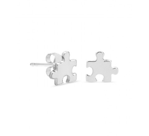PENDIENTES PLATA PUZZLE LISO PE5413