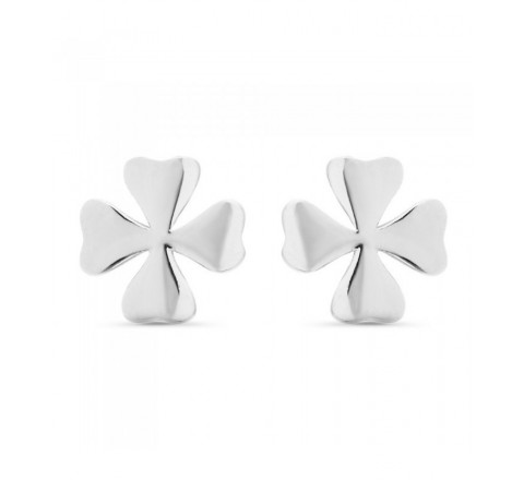 PENDIENTES PLATA TREBOL 4 HOJAS LISO PE5745