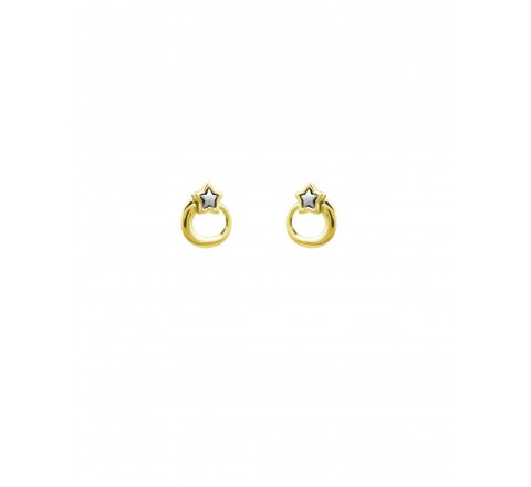 PENDIENTES CICLON DORADO REDONDO ESTRELLA LISA 220615-00