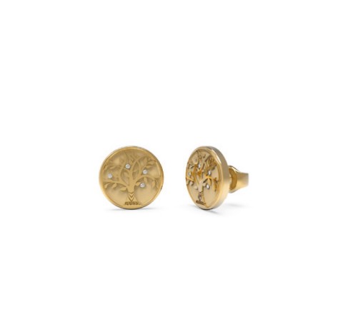 PENDIENTES GUESS ACERO DORADO REDONDO ARBOL JUBE01443JWYGT-U