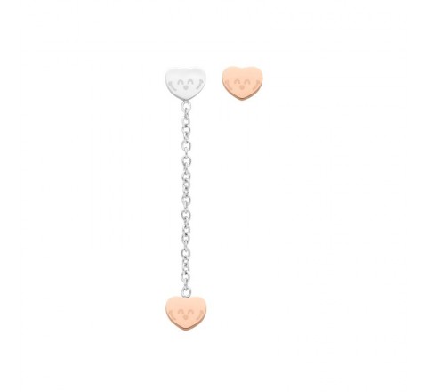 PENDIENTES MR WONDERFUL WJ10201 ACERO BICOLOR CORAZONES