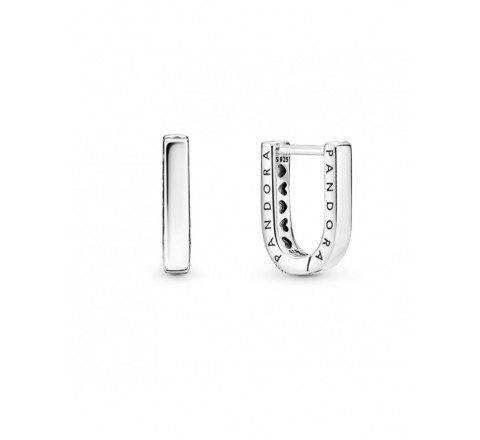 PENDIENTES PANDORA PLATA AROS OVALADOS CIRCONITAS 299488C01