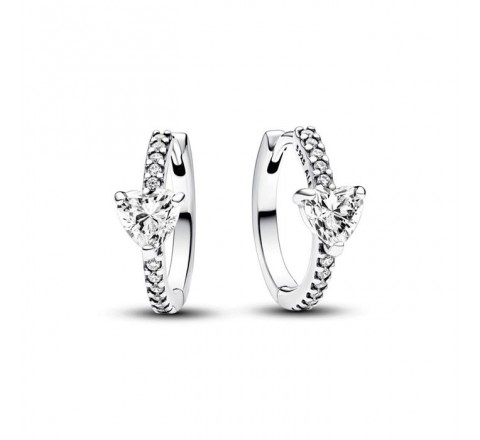 PENDIENTES PANDORA PLATA ARO CORAZON CIRCONITAS 293101C01