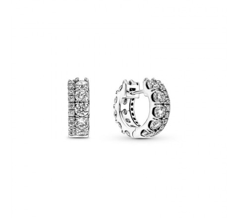 PENDIENTES PANDORA PLATA AROS CIRCONITAS 290058C01