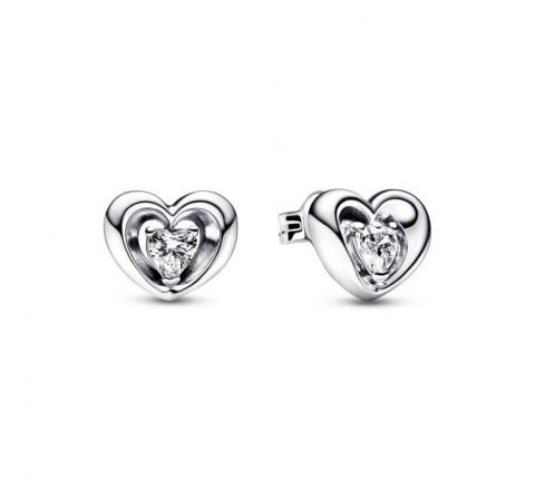 PENDIENTES PANDORA PLATA CORAZON Y GEMA 292500C01