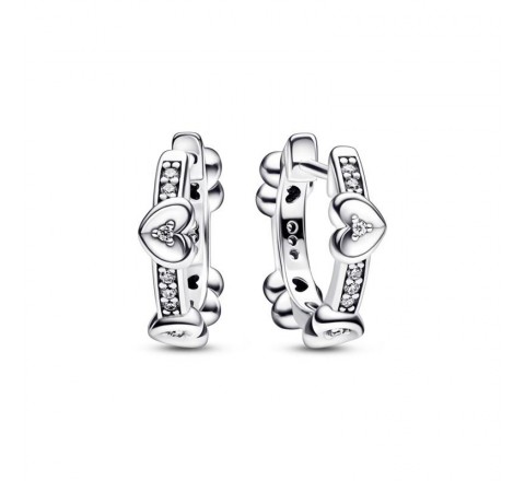 PENDIENTES PANDORA PLATA ARO CON CORAZONES 292498C01