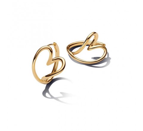 PENDIENTES PANDORA BAñADOS 14K CORAZON 263807C00
