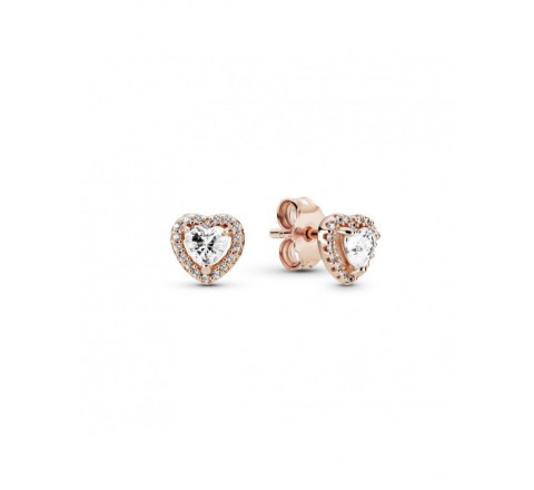 PENDIENTES PANDORA PLATA ROSADA CIRCONITA CORAZON 288427C01