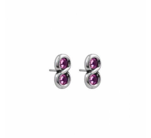 PENDIENTES CICLON ZAMAK INFINITO PIEDRA FUCSIA 213602-31