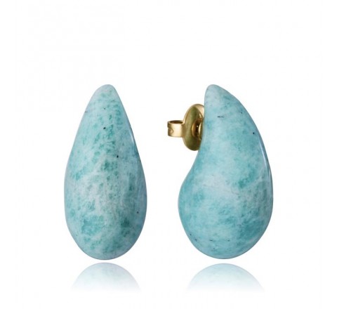 PENDIENTES VICERO ACERO IP DORADO PIEDRA NAT 14198E01014