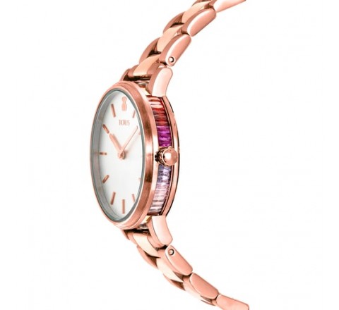 RELOJ TOUS ACERO ROSADO PIEDRAS DE COLORES 100350600