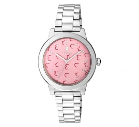 RELOJ TOUS EN ACERO CON ESFERA ROSA REF 100350630