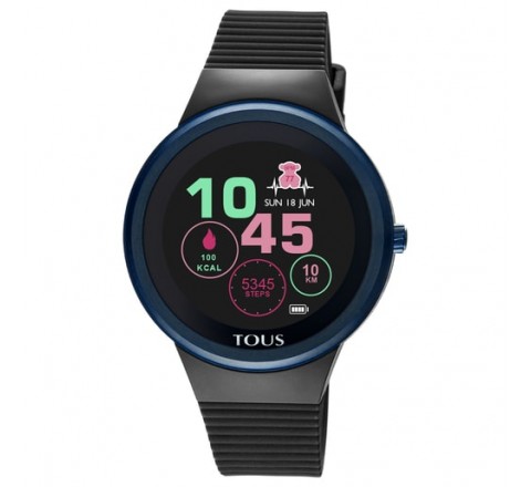RELOJ TOUS ROND TOUCH CONNECT AZUL SILICONA NEGRA 100350690