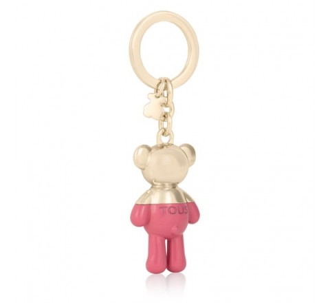 LLAVERO TOUS METAL TEDDY BEAR DORADO-ROSA 195970342