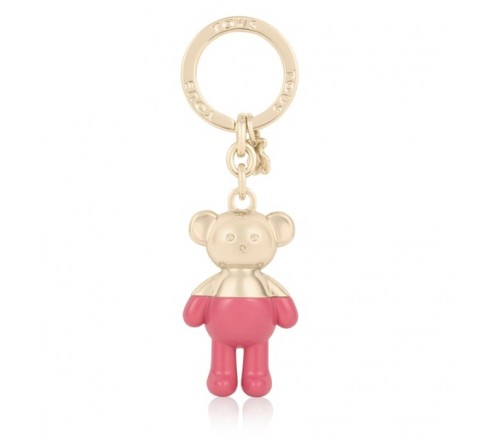 LLAVERO TOUS METAL TEDDY BEAR DORADO-ROSA 195970342