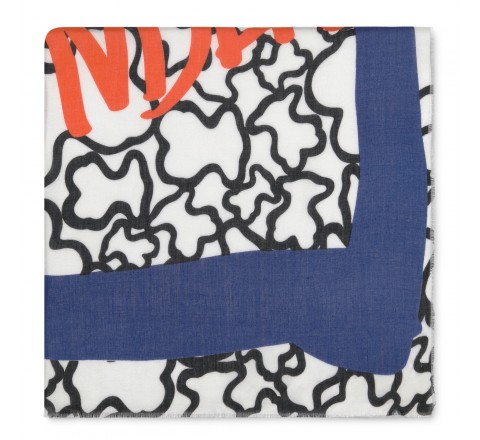 PAÑUELO TOUS 180X70.STAY.CUTE.AZUL.095920257