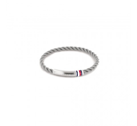 PULSERA TOMMY HILFIGER ACERO RIGIDA TRENZA LOGO 2790342