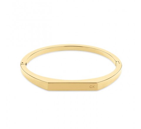 PULSERA CALVIN KLEIN ACERO DORADO RIGIDA VISAGRA 35000046