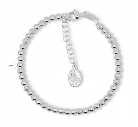 PULSERA PLATA PU7180B BOLAS 6MM