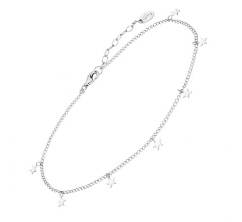 PULSERA TOBILLERA LOTUS PLATA ESTRELLAS LP3240-8/1