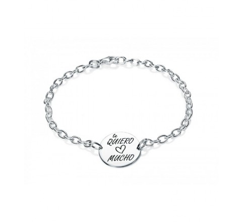 PULSERA PLATA MEDALLA TE QUIERO MUCHO PU4107