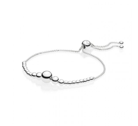 PULSERA PANDORA PLATA BOLAS ADAPTABLE 597749-2