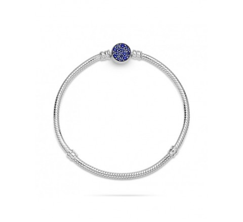 PULSERA PANDORA 599288C01-18 PLATA BROCHE CIRCONITAS AZUL