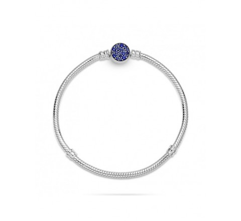 PULSERA PANDORA 599288C01-18 PLATA BROCHE CIRCONITAS AZUL