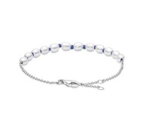 PULSERA PANDORA PLATA PERLAS CULTIVADAS Y AZUL 591689C01-20