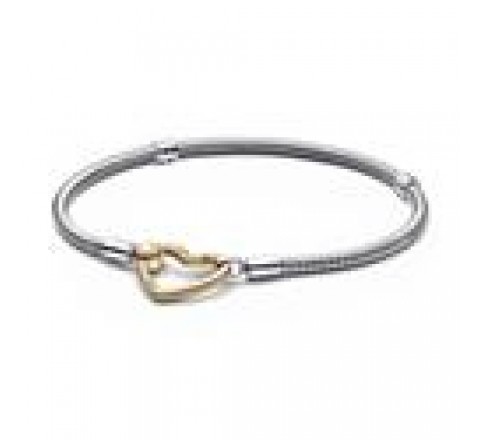 PULSERA PANDORA PLATA BICOLOR BROCHE CORAZON 18 569539C00-18