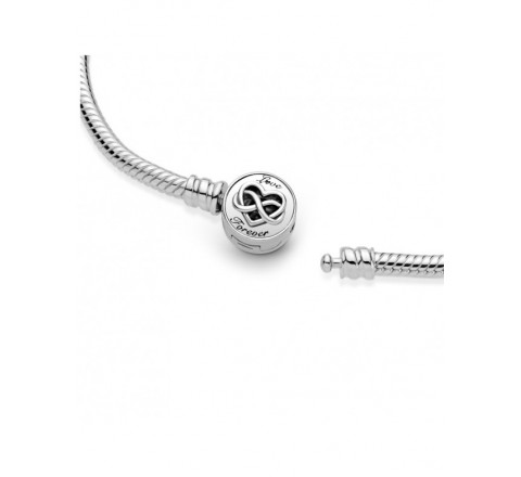 PULSERA PLATA PANDORA BROCHE CORAZON INFINITO 599365C00-18