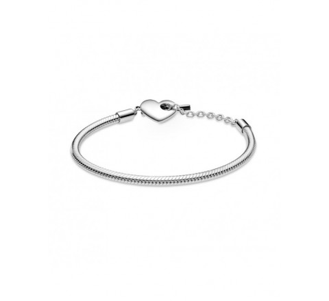 PULSERA PANDORA 599285C00-18 PLATA BROCHE CORAZON Y CADENA