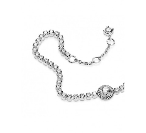 PULSERA PANDORA PLATA TENNIS HALO BRILLANTE 599416C01-18
