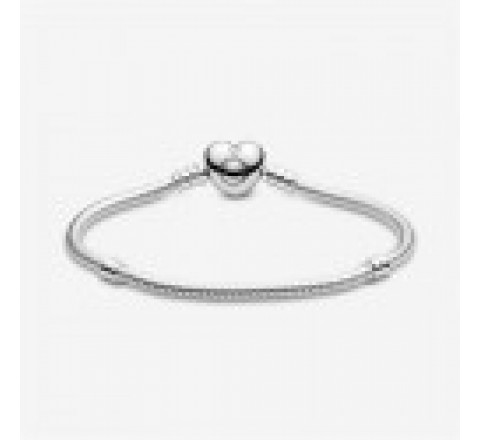 PULSERA PANDORA PLATA BROCHE CORAZON LISO 590719-16