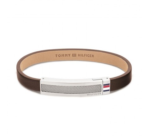 PULSERA TOMMY HILFIGER CUERO MARRON ACERO CENTRAL 2790397