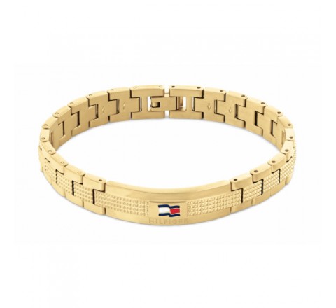 PULSERA TOMMY HILFIGER ACERO DORADO Y LOGO 2790421