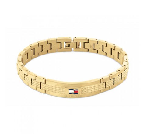 PULSERA TOMMY HILFIGER ACERO DORADO Y LOGO 2790421