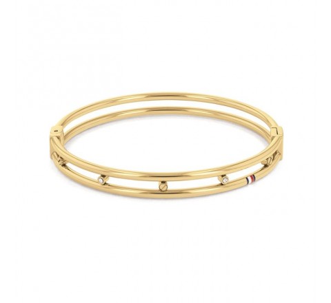 PULSERA TOMMY HILFIGER ACERO DORADO RIGIDA CIRCONITA 2780611