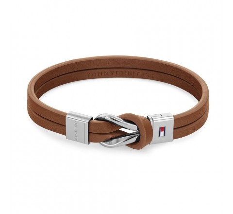 PULSERA TOMMY HILFIGER CUERO MARRON Y ACERO 2790441