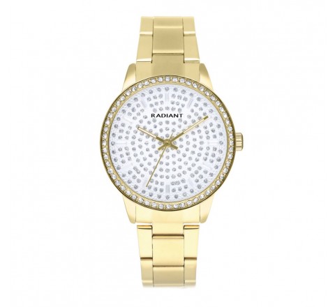 RELOJ RADIANT ACERO DORADO CAJA 38MM CIRCONITAS RA578202