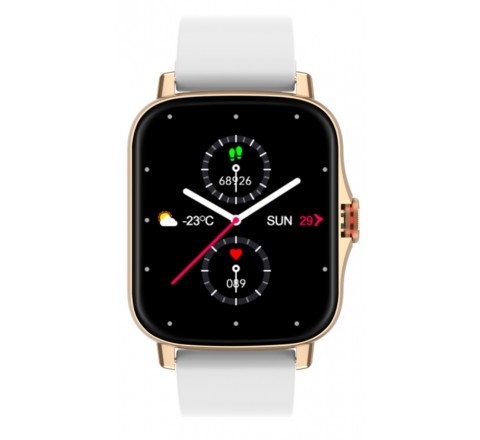 RELOJ RADIANT SMART CUADRADO DORADO CORREA BLANCA RAS10403