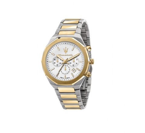 RELOJ MASERATI CAJA 45MM Y ARMIS BICOLOR DORADO R8873642009