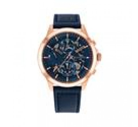 RELOJ TOMMY HILFIGER CORREA AZUL CAJA ACERO ROSADO 1710475