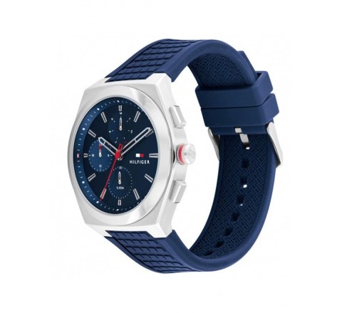 RELOJ TOMMY HILFIGER SILICONA AZUL CAJA ACERO 44MM 1791899