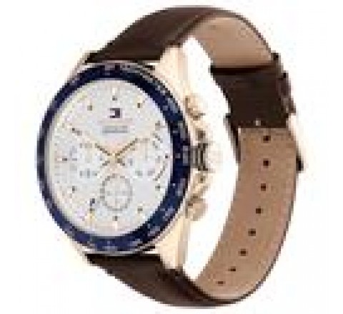 RELOJ TOMMY HILFIGER CORREA MARRON CAJA ROSADA 46MM 1791966