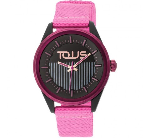 RELOJ TOUS CORREA FUCSIA ESFERA NEGRA 200350920