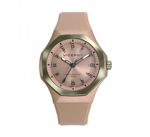 RELOJ VICEROY ALUMINIO CAQUI Y ACERO IP VERDE 401391-47