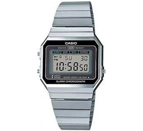 RELOJ CASIO ICONIC DIGITAL CAJA Y ARMIS ACERO A700WE-1AEF
