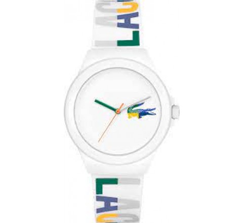 RELOJ LACOSTE CAJA BLANCA 38MM SILICONA COLORES 2001217