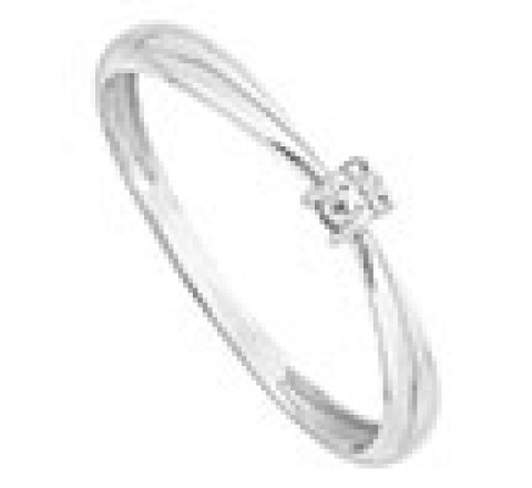 ANILLO ORO BLANCO DIAMANTE 0,05CT HSI2 GRN-101-003-14